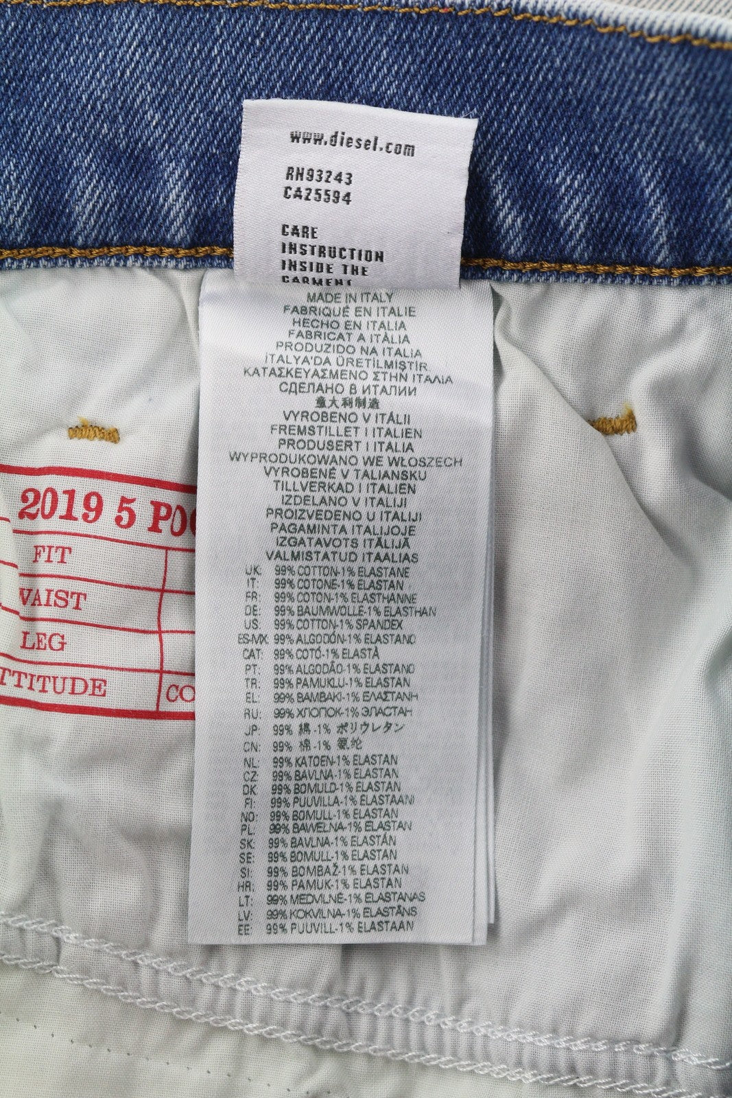 DIESEL 2019 D-Strukt 9C08L Men Jeans W33/L32 Blue Faded Washed Slim Fit RRP$350