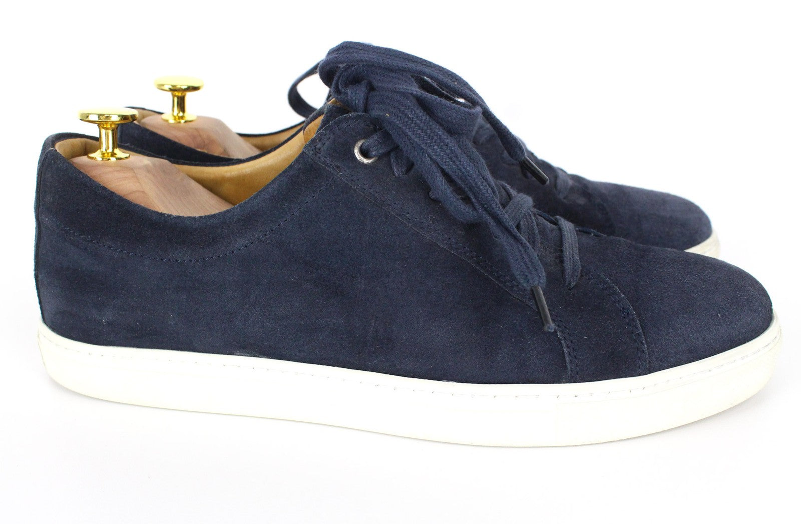 „SUITSUPPLY“ vyriški sportbačiai, žema pakulnė, tamsiai mėlyni, zomšos ir odos, laisvalaikio stiliaus, EU40, 