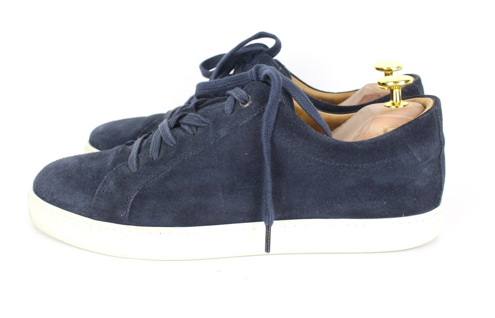 „SUITSUPPLY“ vyriški sportbačiai, žema pakulnė, tamsiai mėlyni, zomšos ir odos, laisvalaikio stiliaus, EU40, 