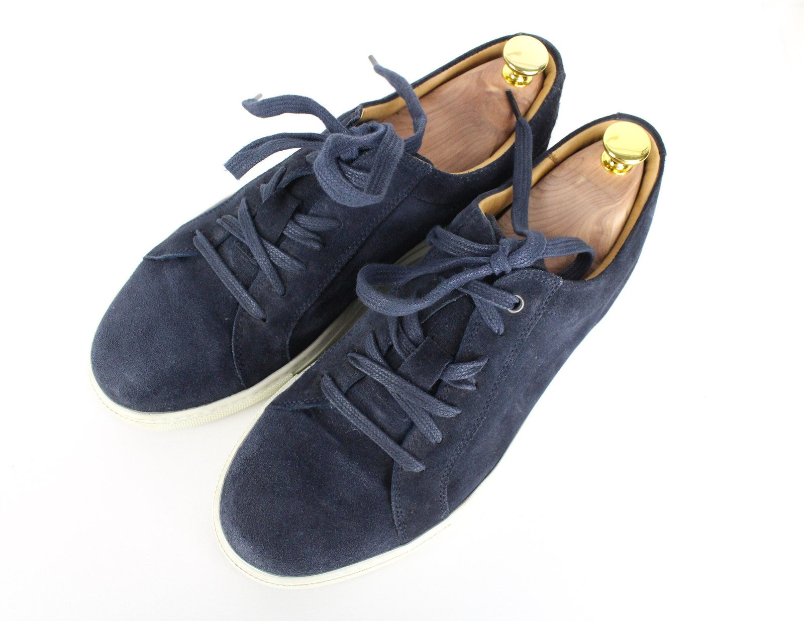 „SUITSUPPLY“ vyriški sportbačiai, žema pakulnė, tamsiai mėlyni, zomšos ir odos, laisvalaikio stiliaus, EU40, 