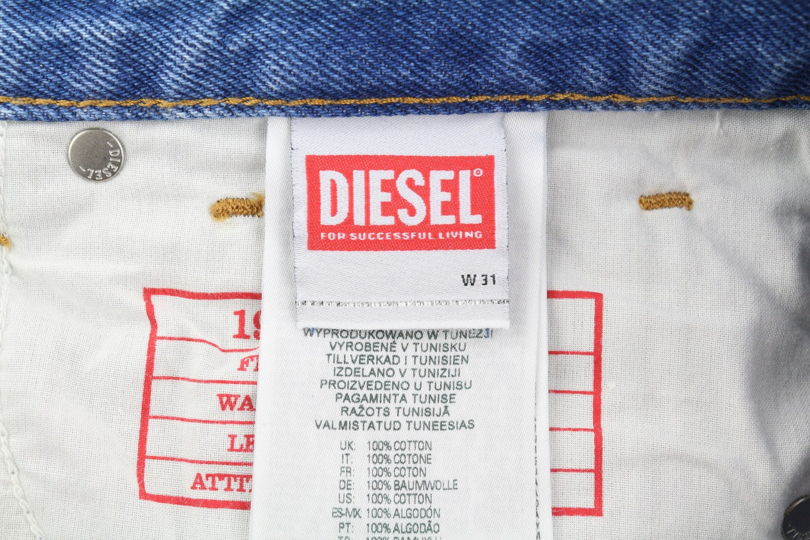 DIESEL 1995 007F5 vyriški džinsai W31/L32 Slim Fit tiesaus kirpimo su logotipu ir RRP 250 € 