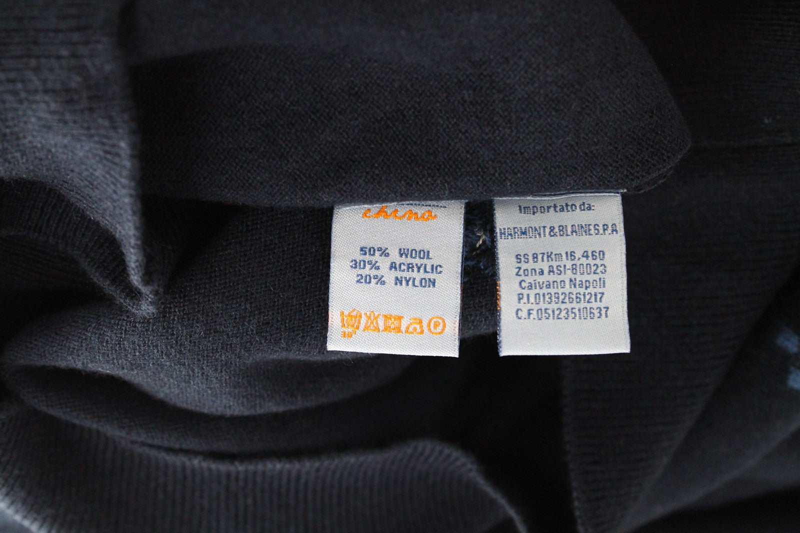 HARMONT &amp; BLAINE vyriškas megztinis su tamsiai mėlynu vilnos mišinio megztiniu, gėlėtu raštu, apvalia apykakle. 3XL dydis 