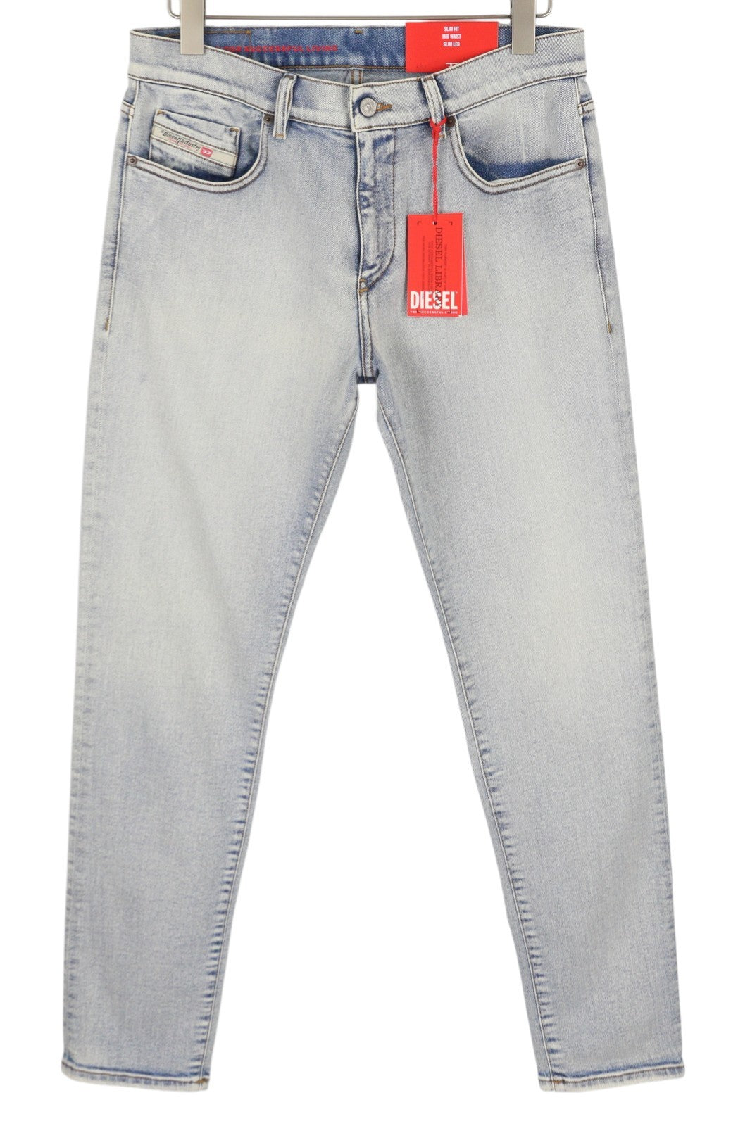 DIESEL 2019 D-Strukt 9C08L Men Jeans W31/L32 Blue Faded Washed Slim RRP$350