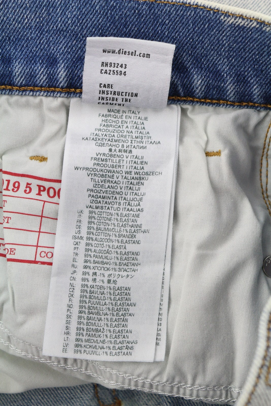 DIESEL 2019 D-Strukt 9C08L Men Jeans W31/L32 Blue Faded Washed Slim RRP$350