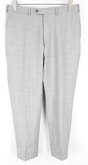 SUITSUPPLY Brescia Men's Turn-Up Trousers UK32R Slim Melange Wool Light Grey