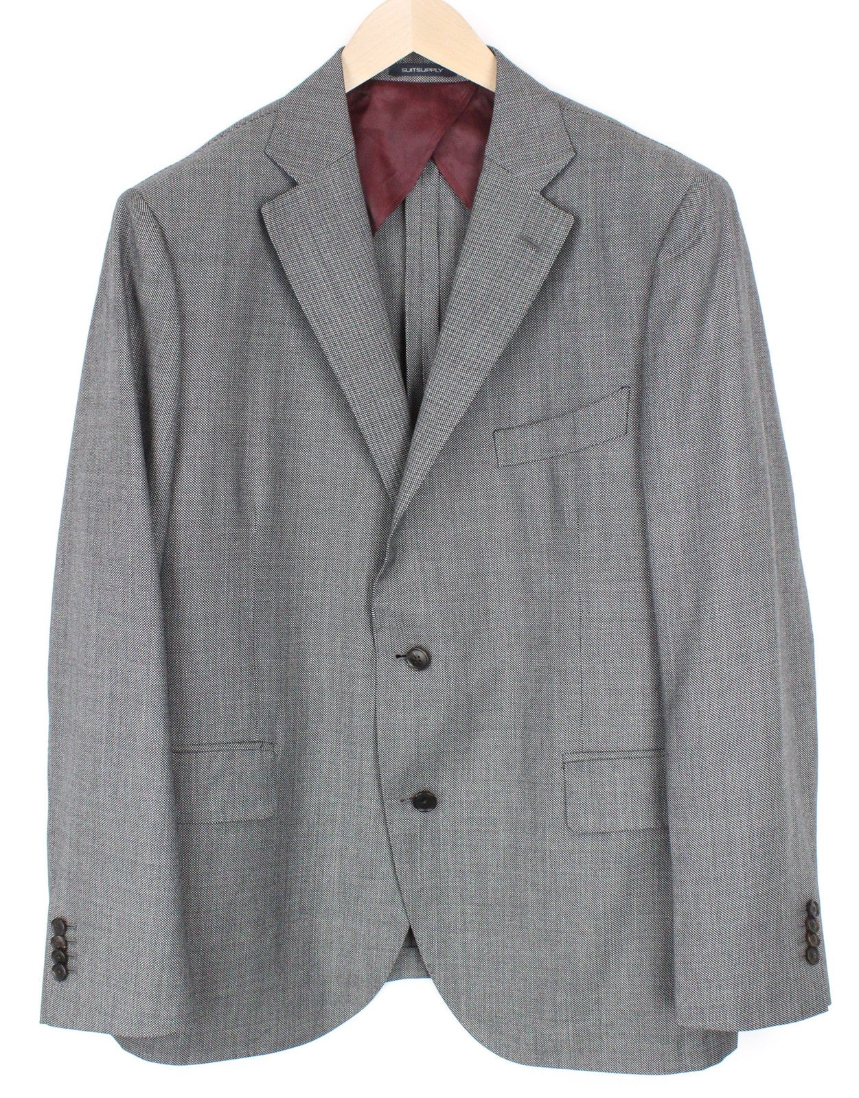 SUITSUPPLY La Spalla Men's Blazer UK50R Grey Birdseye Wool Slim Formal Look