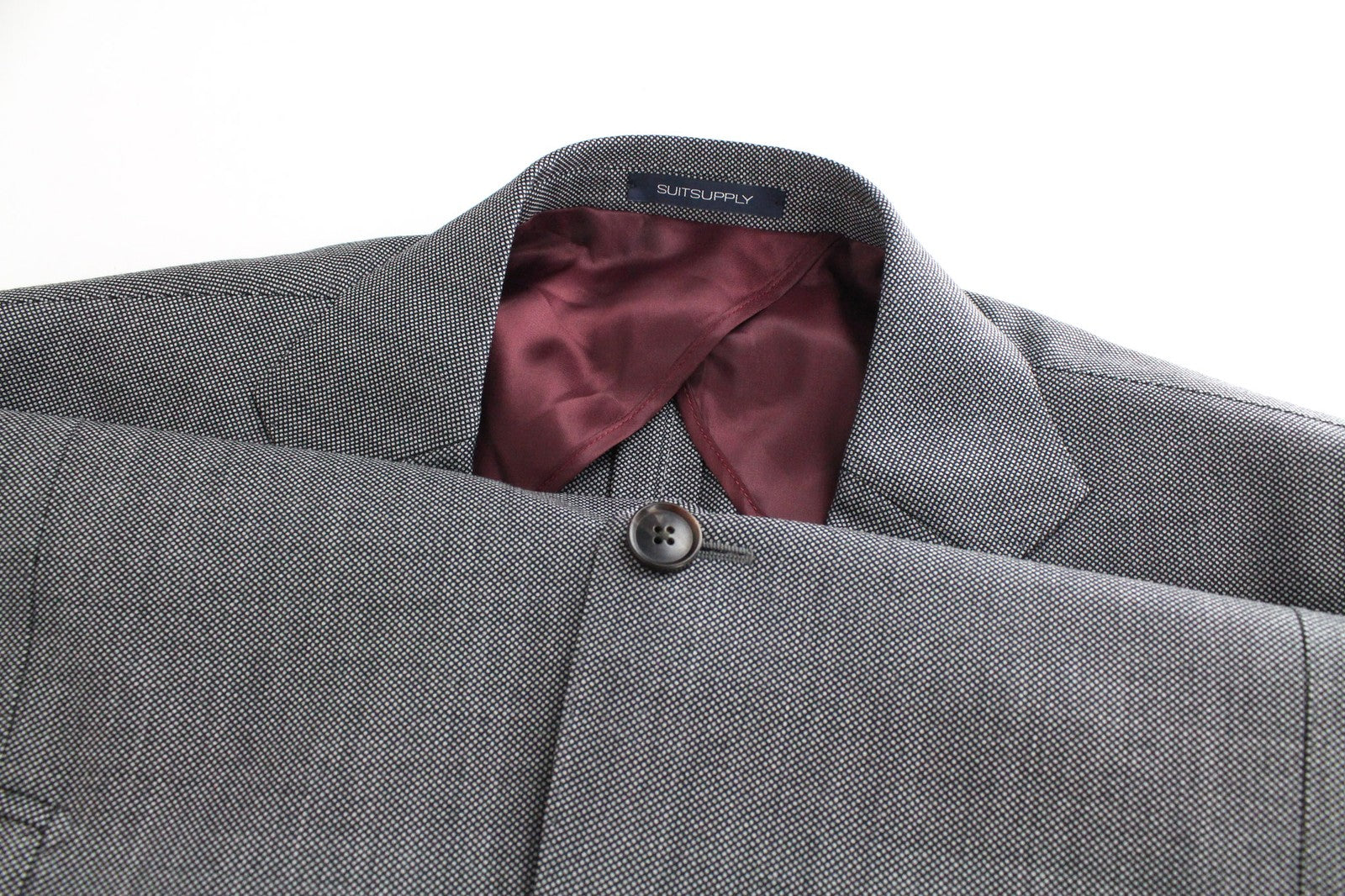 SUITSUPPLY La Spalla Men's Blazer UK50R Grey Birdseye Wool Slim Formal Look