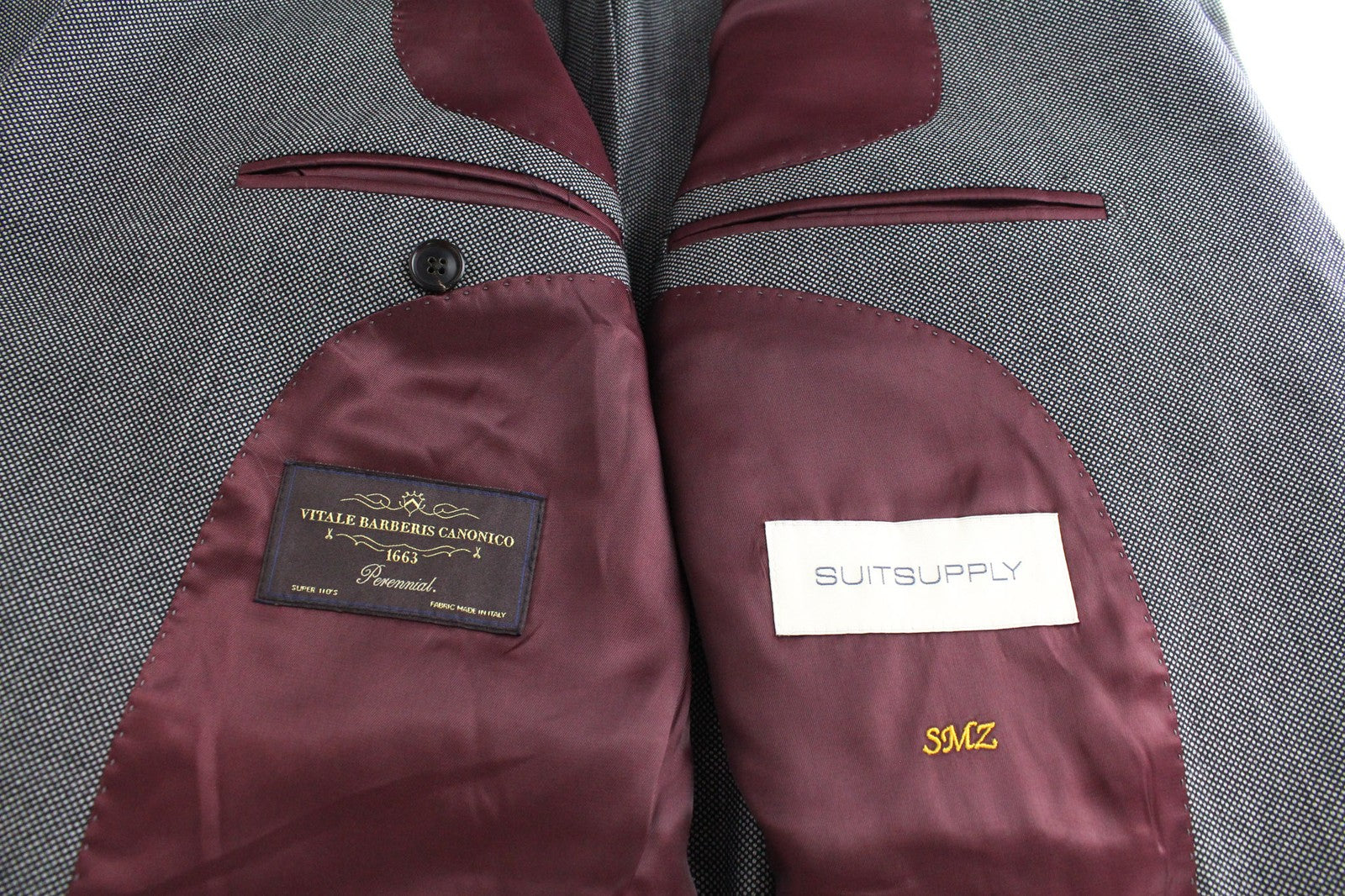 SUITSUPPLY La Spalla Men's Blazer UK50R Grey Birdseye Wool Slim Formal Look