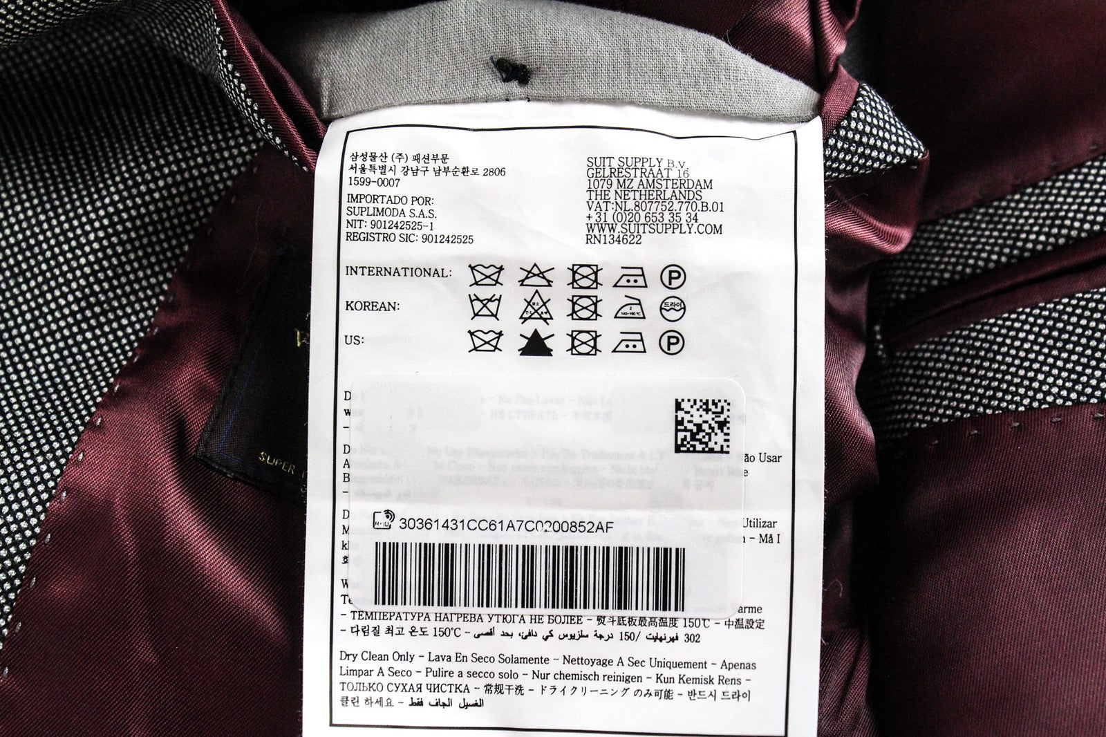 SUITSUPPLY La Spalla Men's Blazer UK50R Grey Birdseye Wool Slim Formal Look