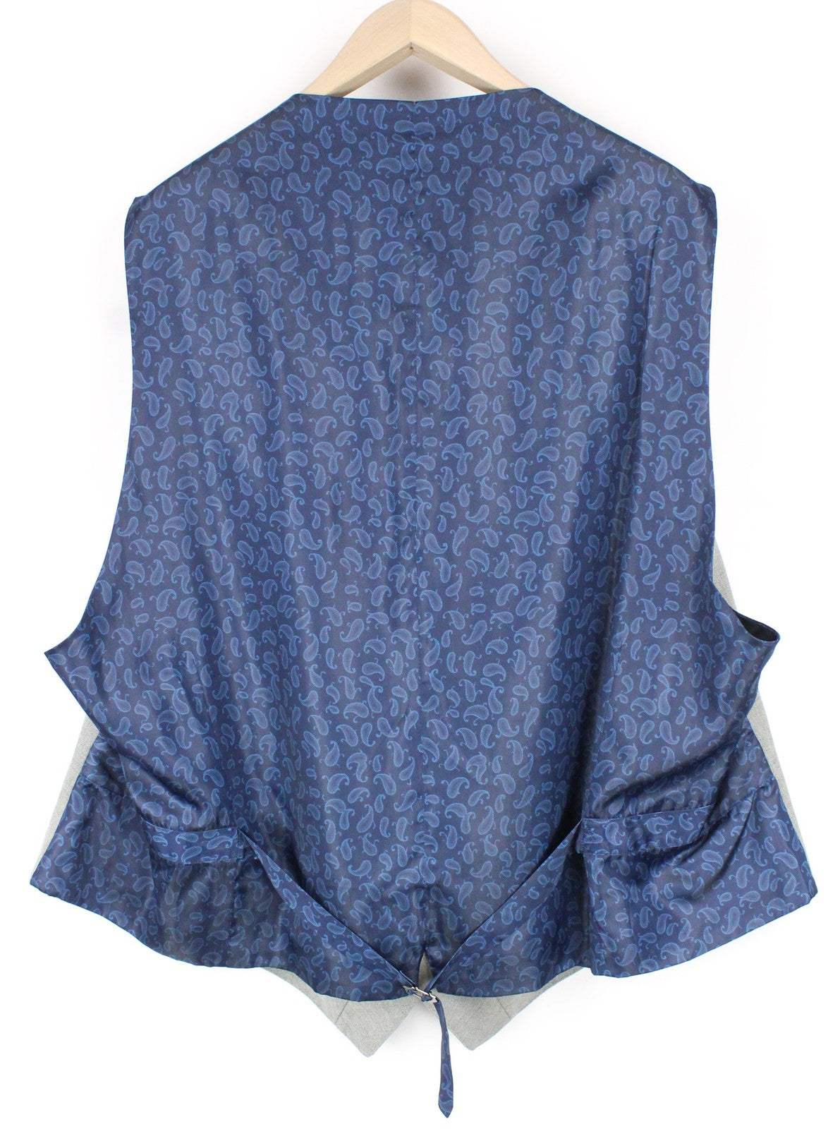 SUITSUPPLY Ferrara Men's Waistcoat UK60R Grey Wool Slim Fit Peak Lapel Vest