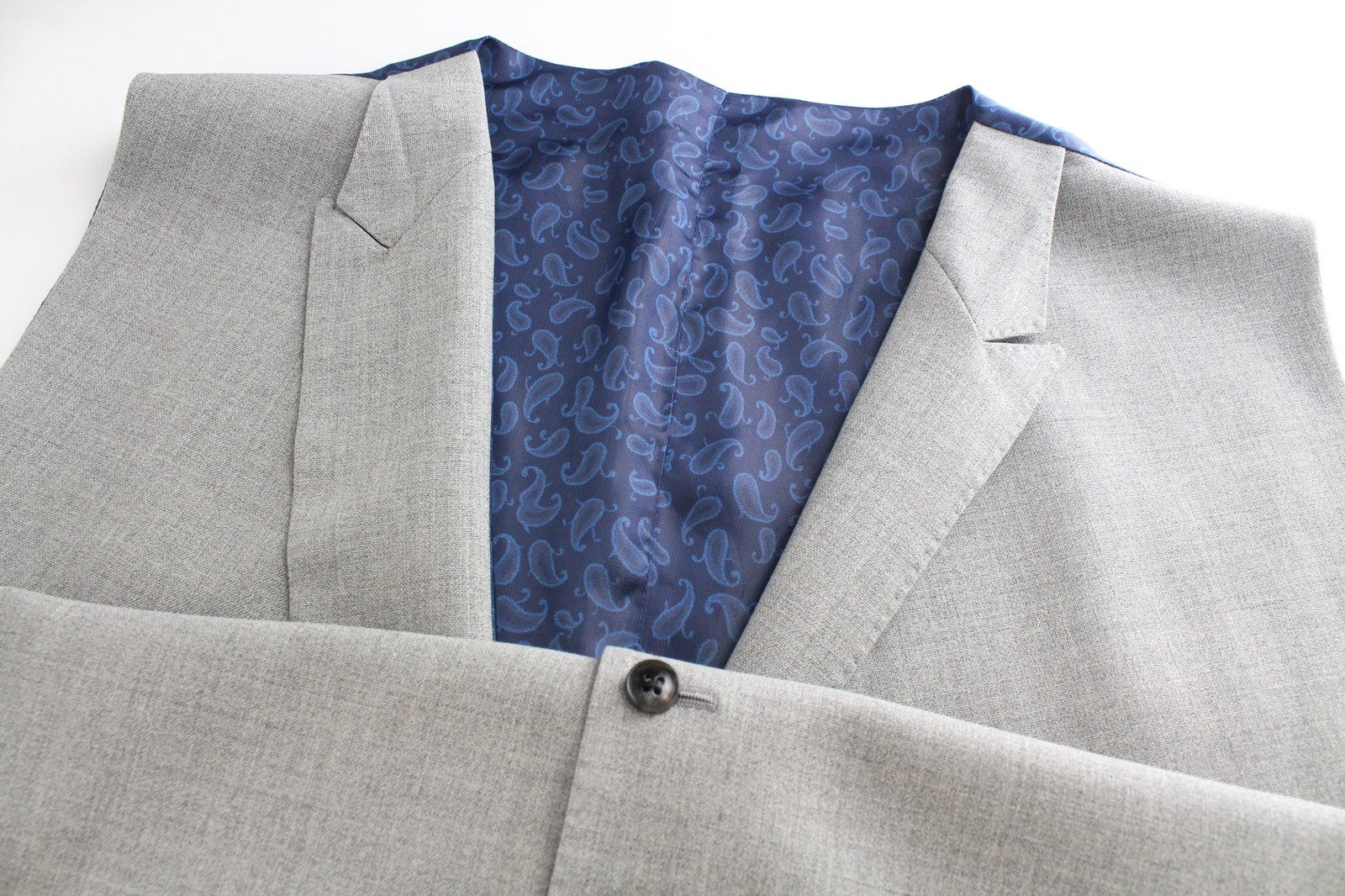 SUITSUPPLY Ferrara vyriška liemenė UK60R pilka vilnonė plona liemenė su smailiu atvartu 