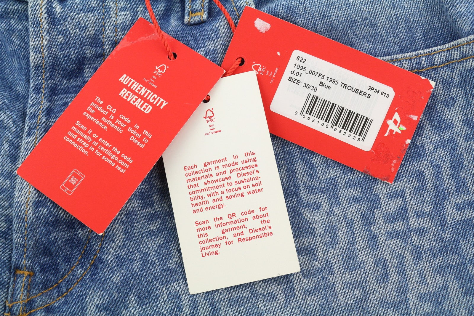 DIESEL 1995 007F5 vyriški džinsai W30/L30 Slim Fit tiesaus kirpimo raštuoti RRP 250 € 