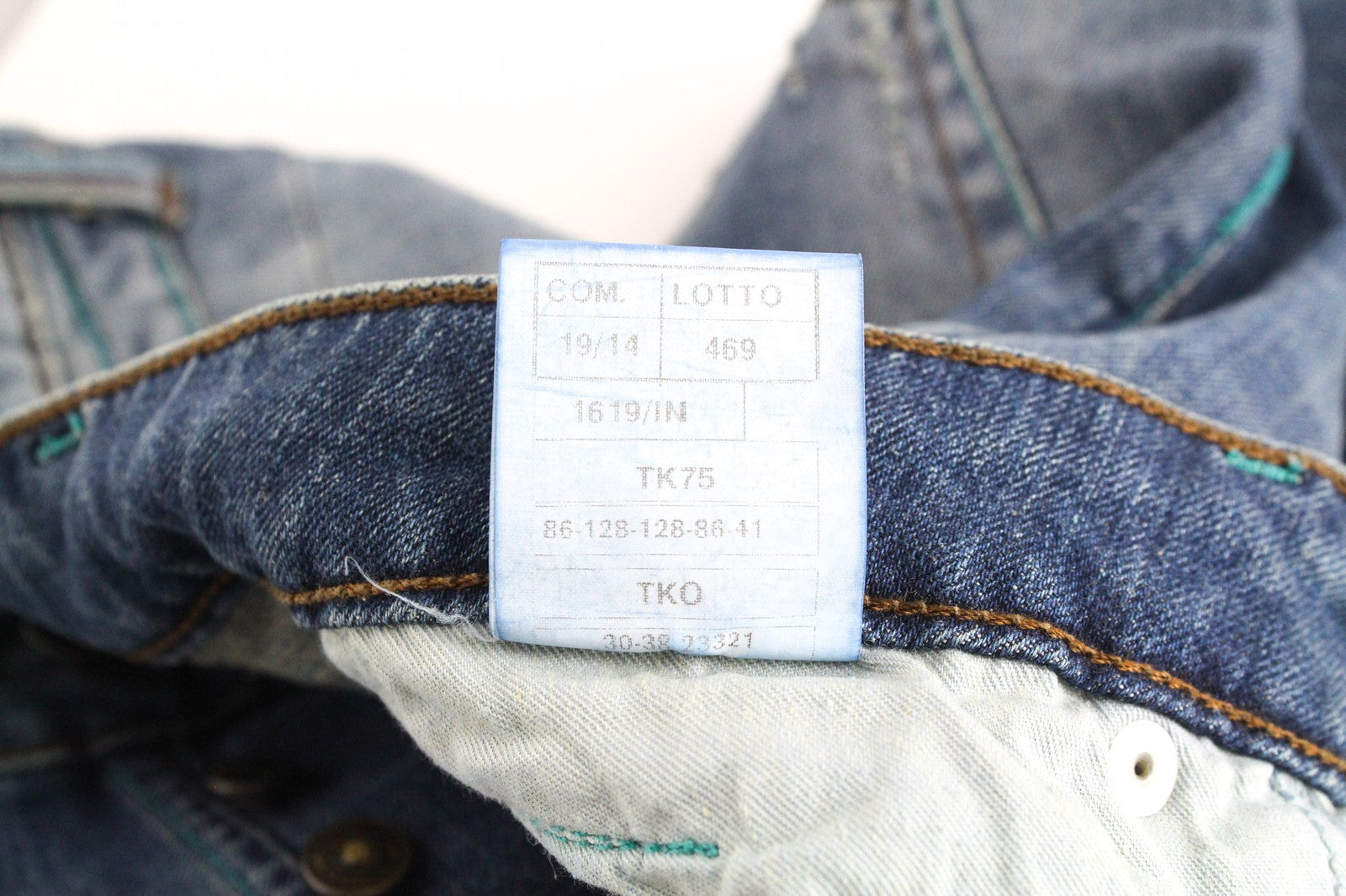 TAKESHY KUROSAWA TK75 Men's Jeans W34 Blue Distressed Stretch Button Fly Slim