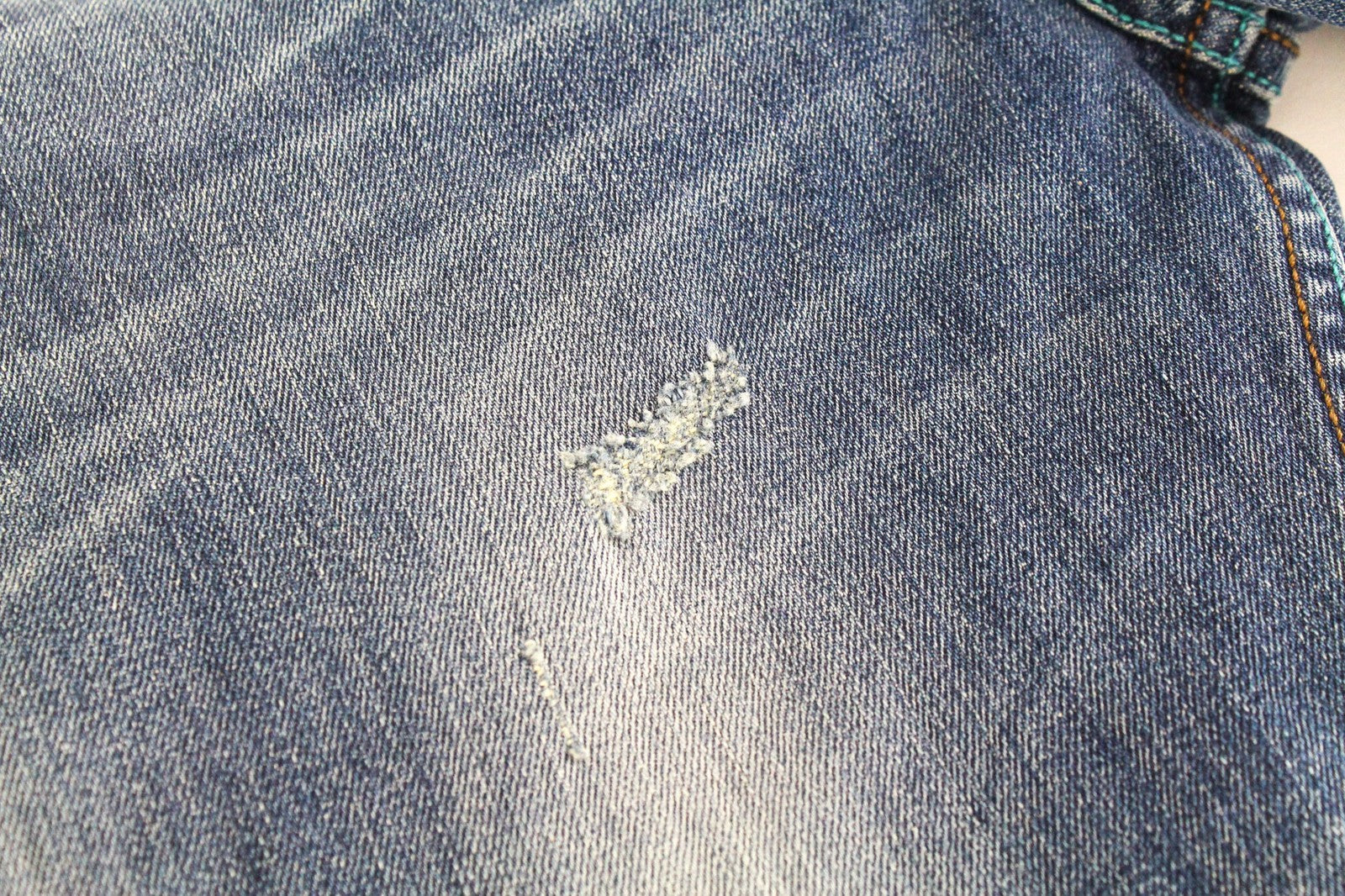 TAKESHY KUROSAWA TK75 Men's Jeans W34 Blue Distressed Stretch Button Fly Slim