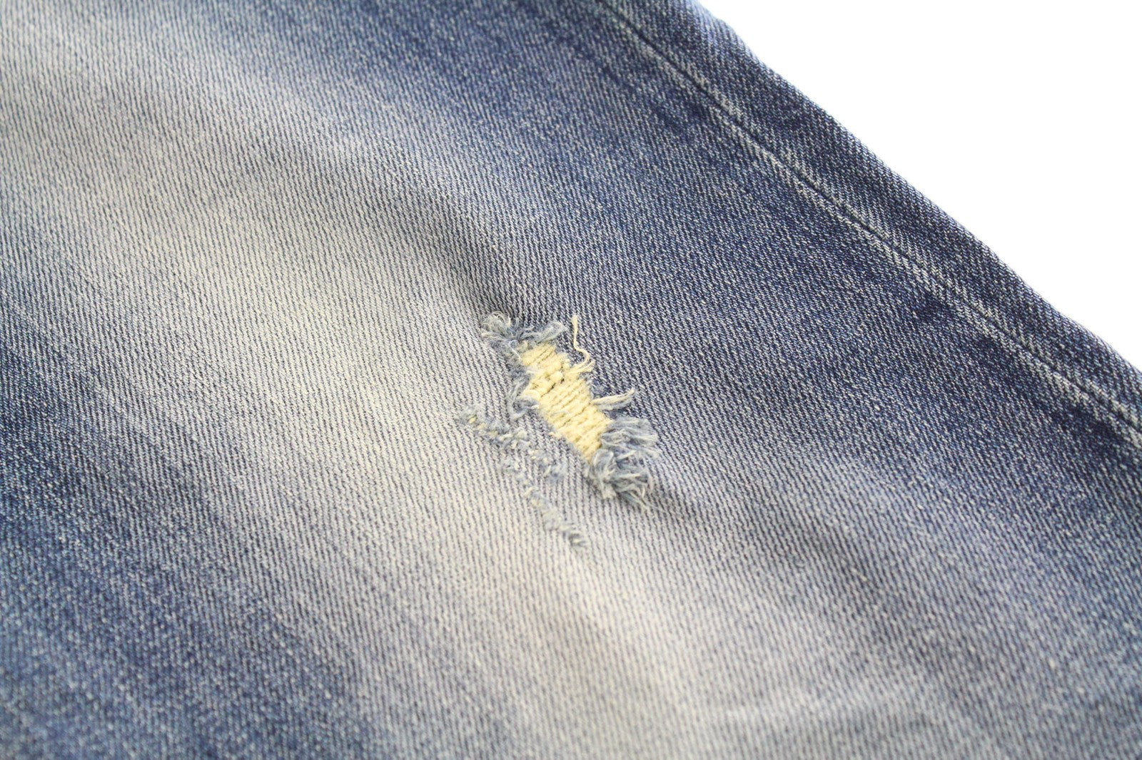 TAKESHY KUROSAWA TK75 Men's Jeans W34 Blue Distressed Stretch Button Fly Slim