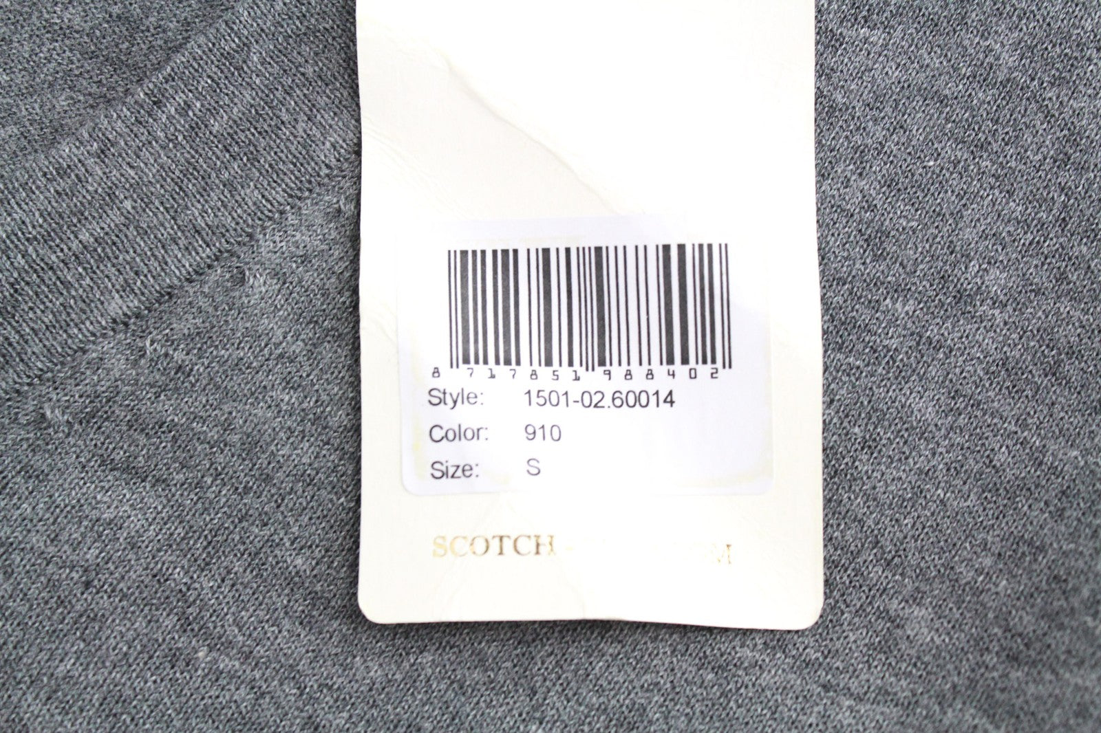 SCOTCH &amp; SODA vyriškas kardiganas S pilkas melanžas medvilninis plonas megztas V formos iškirpte su sagomis 