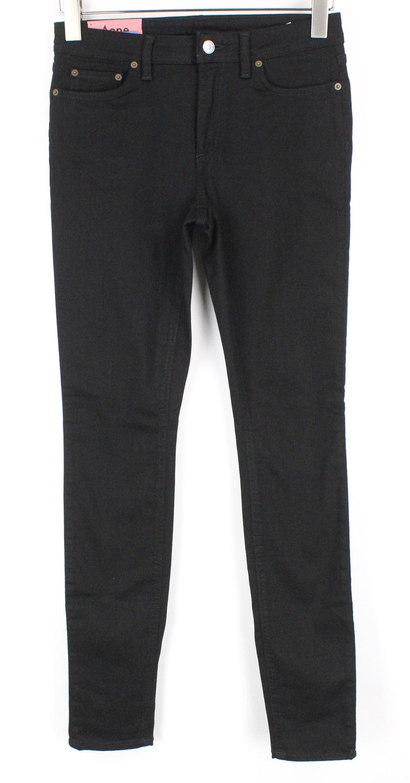 ACNE STUDIOS Climb Women's Jeans W28/L34 Black Denim Skinny Zip Fly Stretch Fit