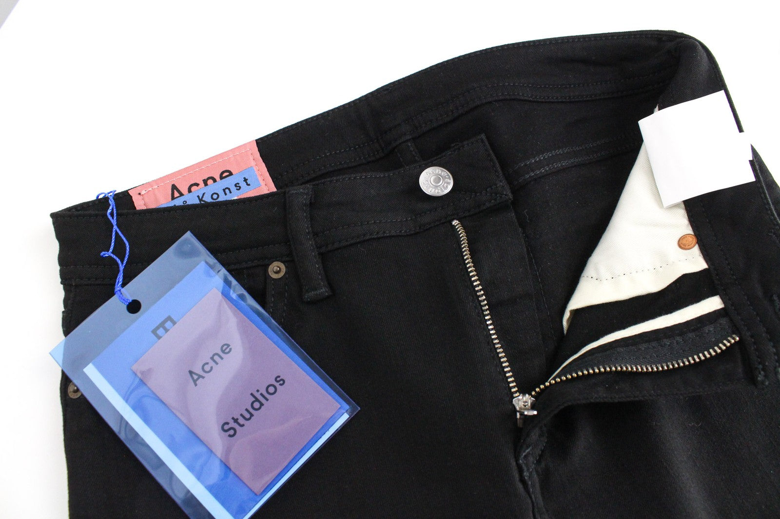 ACNE STUDIOS Climb Women's Jeans W28/L34 Black Denim Skinny Zip Fly Stretch Fit