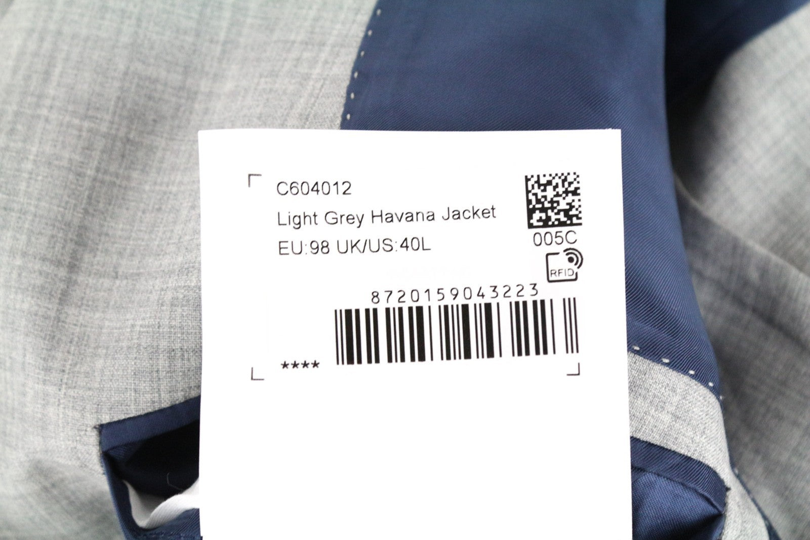 SUITSUPPLY Havana Suit UK40L Grey Melange Wool S120s 2Pc Slim Patch Style