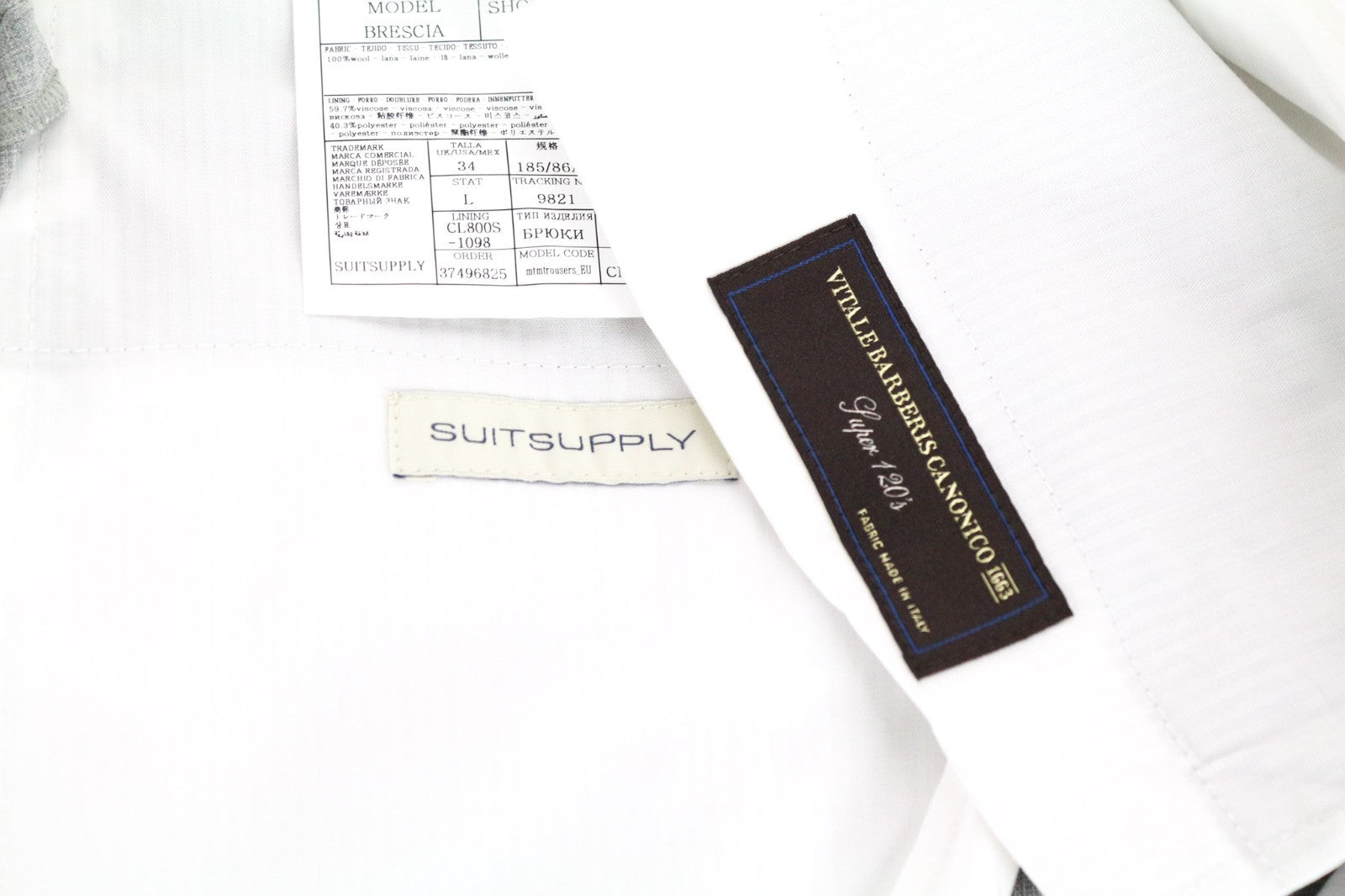 SUITSUPPLY Havana Suit UK40L Grey Melange Wool S120s 2Pc Slim Patch Style