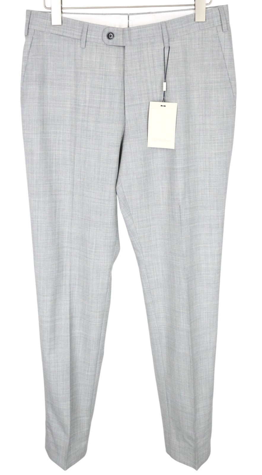 SUITSUPPLY Havana Suit UK40L Grey Melange Wool S120s 2Pc Slim Patch Style