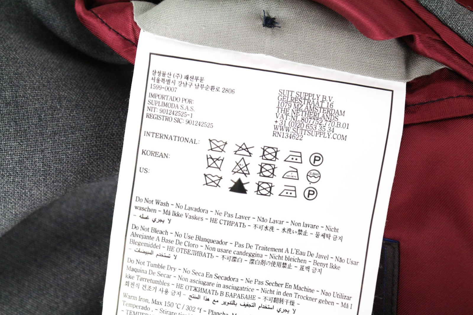 SUITSUPPLY La Spalla Blazer UK44S Grey Wool Slim Fit Traveller Melange