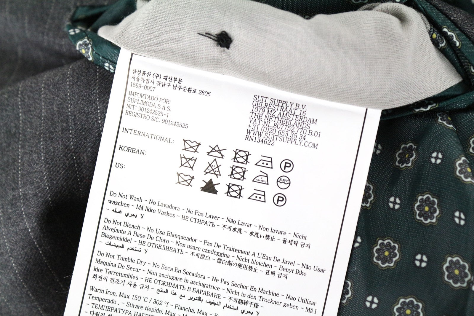 SUITSUPPLY La Spalla Blazer UK40S Grey Wool Pinstriped Slim Perennial