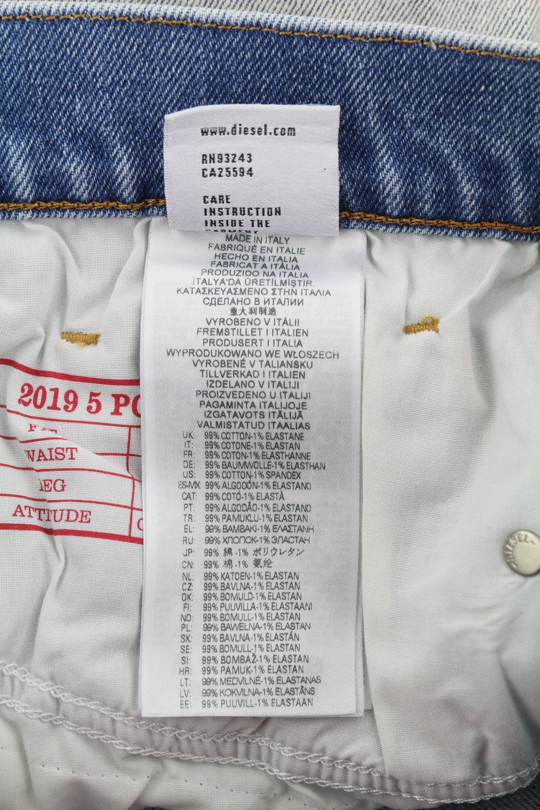 DIESEL 2019 D-Strukt 9C08L Men Jeans W30/L32 Blue Faded Washed Slim Fit RRP$350