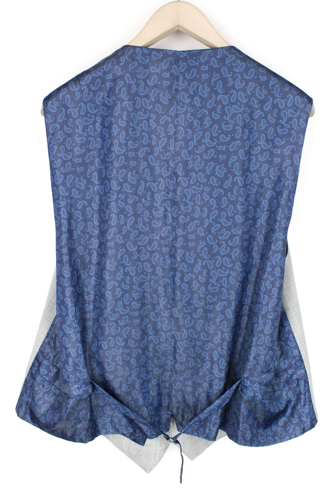 SUITSUPPLY Ferrara Waistcoat UK56R Grey Melange Wool Slim V-Neck Dress Vest