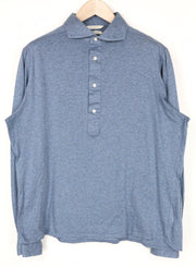 SUITSUPPLY marškinėliai 43/17/44/17.5 Mėlyni ploni polo Extra Egyptian Cotton Formal Fit 