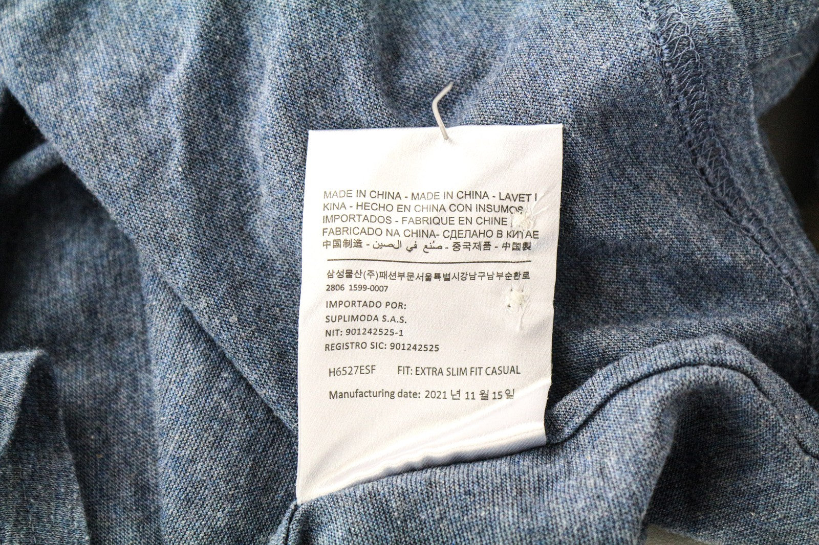 SUITSUPPLY marškinėliai 43/17/44/17.5 Mėlyni ploni polo Extra Egyptian Cotton Formal Fit 