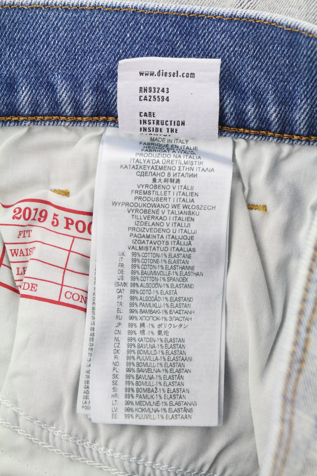 DIESEL 2019 D-Strukt 9C08L Men Jeans W31/L32 Blue Faded Washed Slim Fit RRP$350