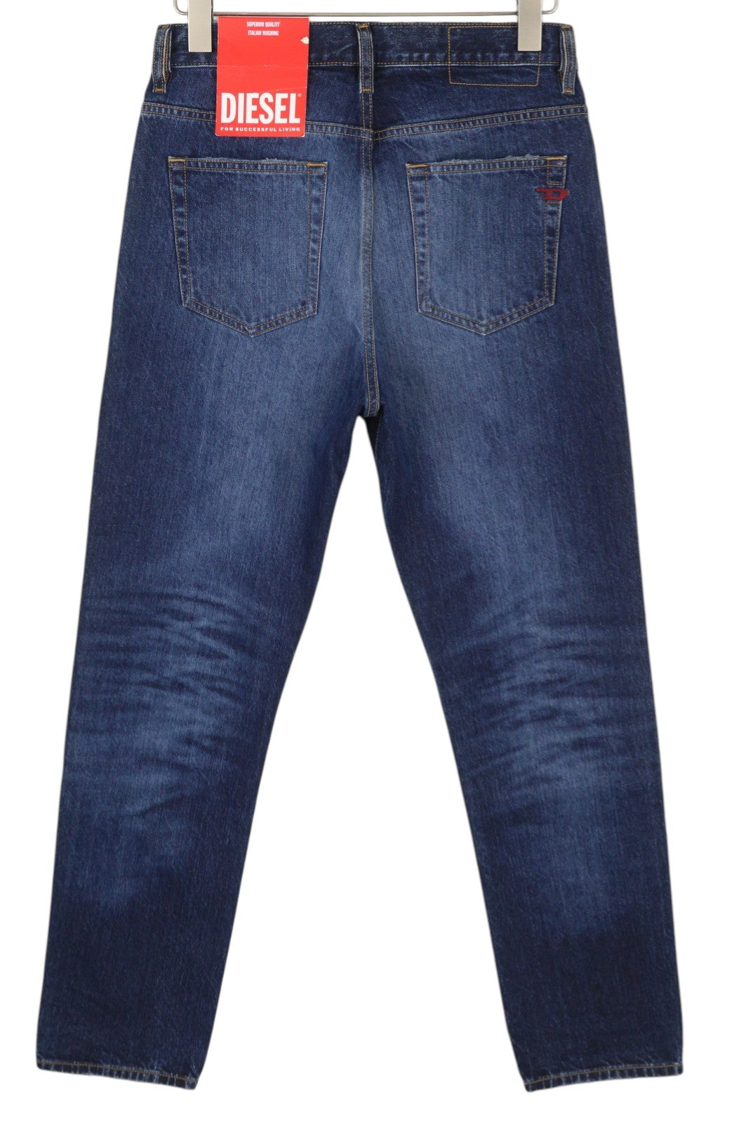 DIESEL 2020 D-Viker 09C64 vyriški džinsai W29/L32 mėlyni, išblukę, įprasti, tiesūs, RRP 225 € 