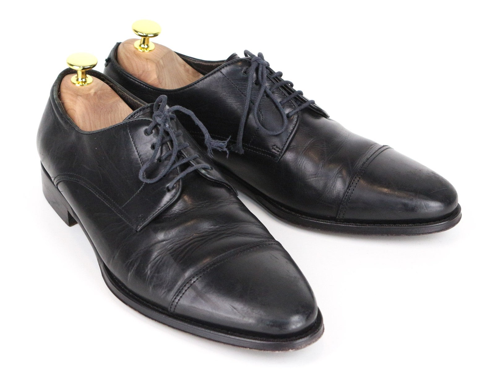 SUITSUPPLY Men's Shoes EU40.5 Black Leather Laced Classic Low Formal Footwear