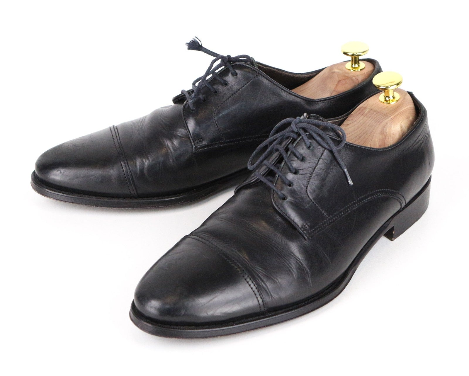 SUITSUPPLY Men's Shoes EU40.5 Black Leather Laced Classic Low Formal Footwear