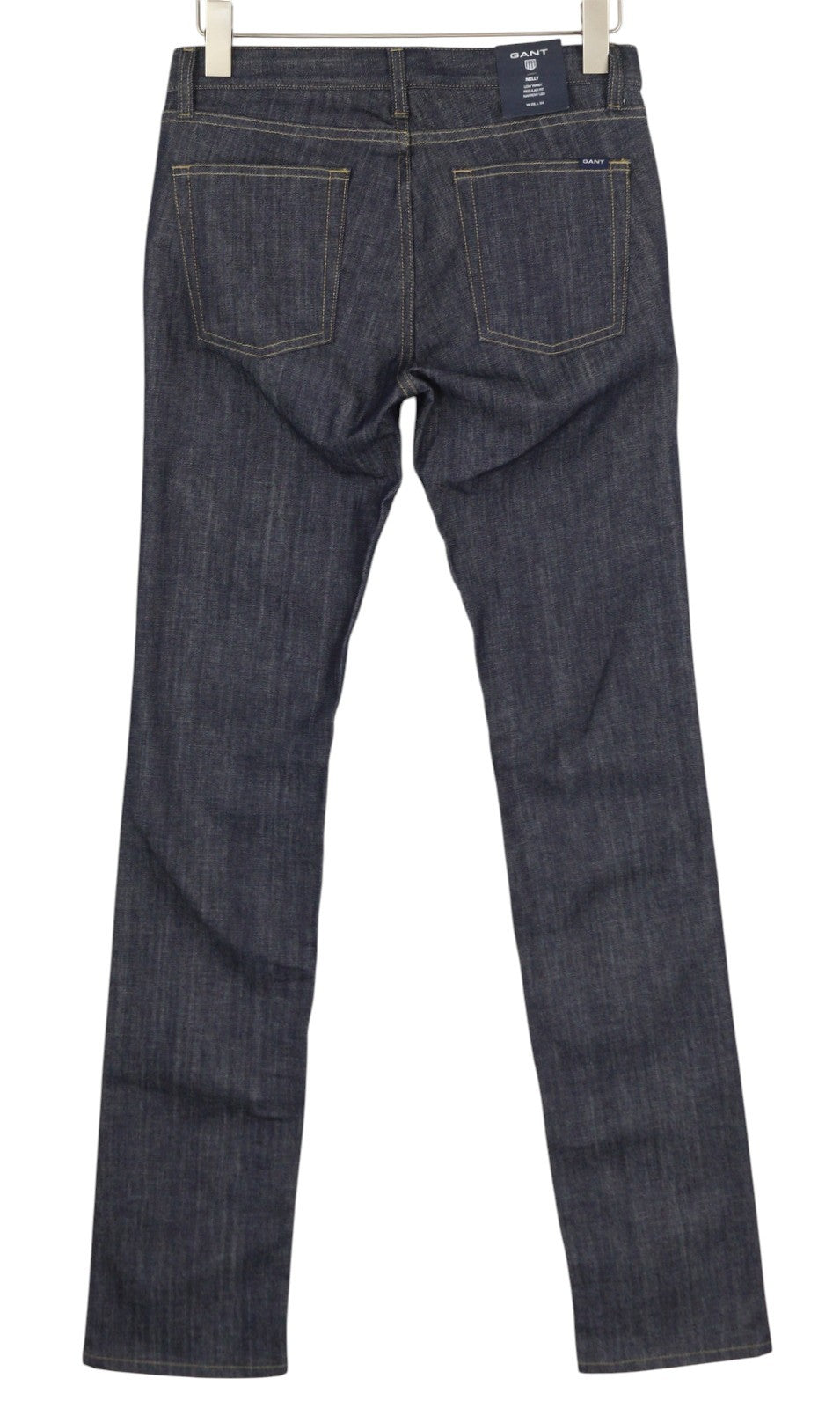GANT Nelly moteriški džinsai W29/L34 žemo juosmens, įprasto kirpimo, siaurų klešnių, tamsiai mėlyni. 