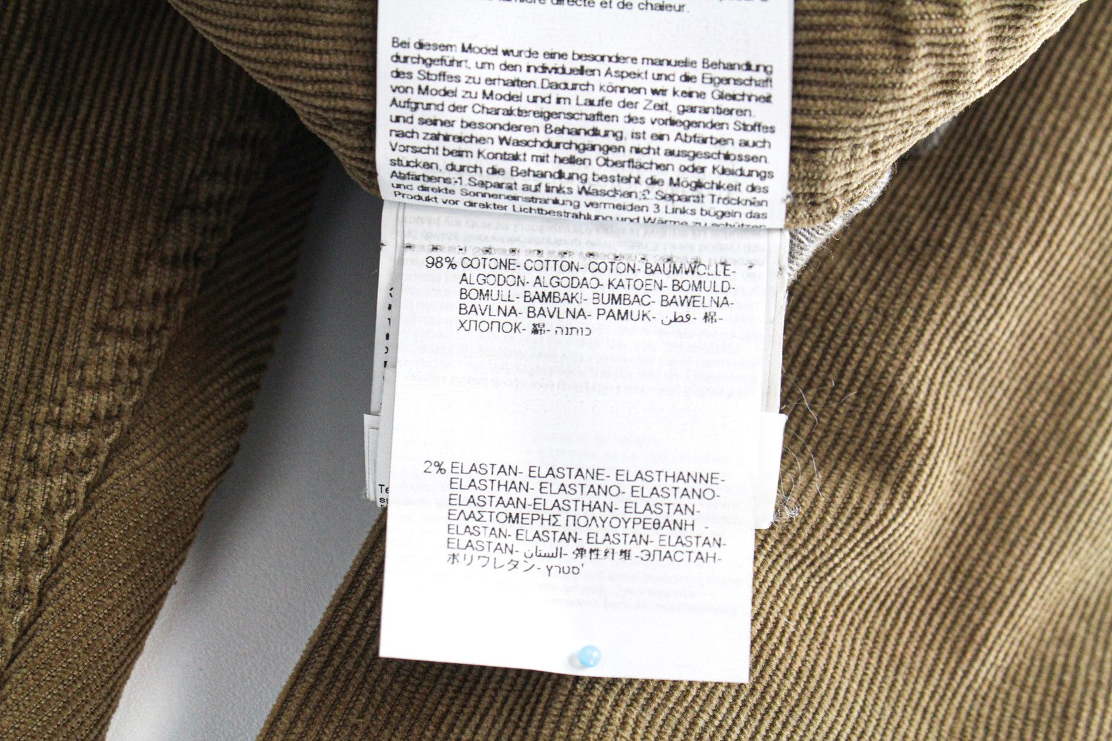 REPLAY Grover vyriškos velveto kelnės W31/L34 rudos, tiesaus kirpimo, tamprios kelnės