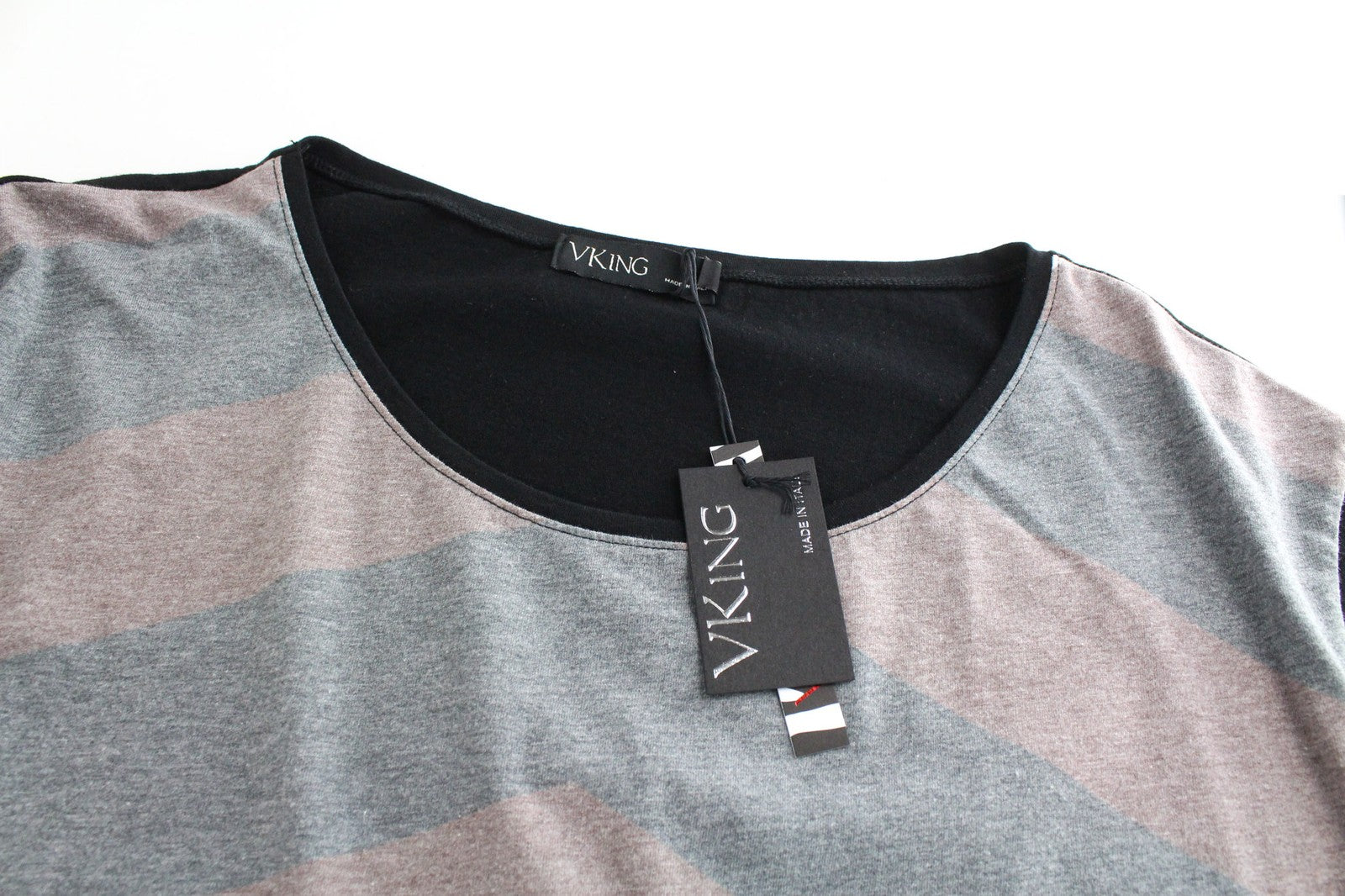 VKING Men's T-Shirt 2XL Black Cotton Blend Graphic Crew Neck Jersey Pullover