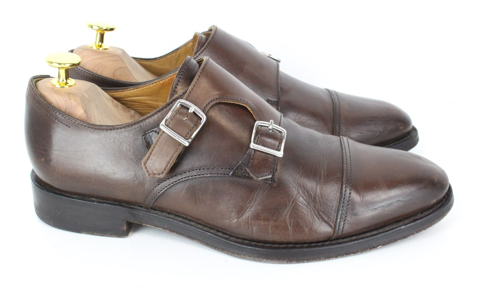 „SUITSUPPLY“ vyriški batai, 39,5 dydžio, rudos odos, su dviguba vienuolio dirželiu, su „Blake“ dygsniais. 