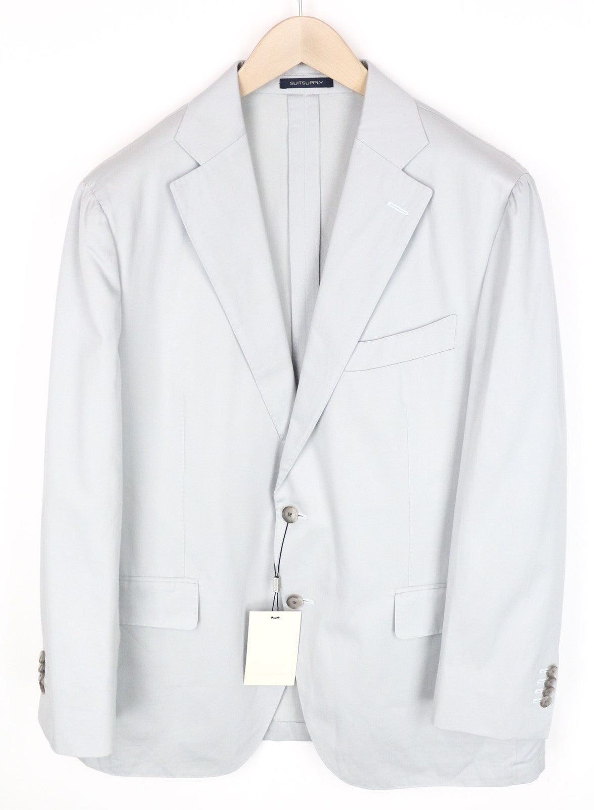 SUITSUPPLY La Spalla Blazer UK46S Light Grey Slim Cotton Cashmere Lightweight
