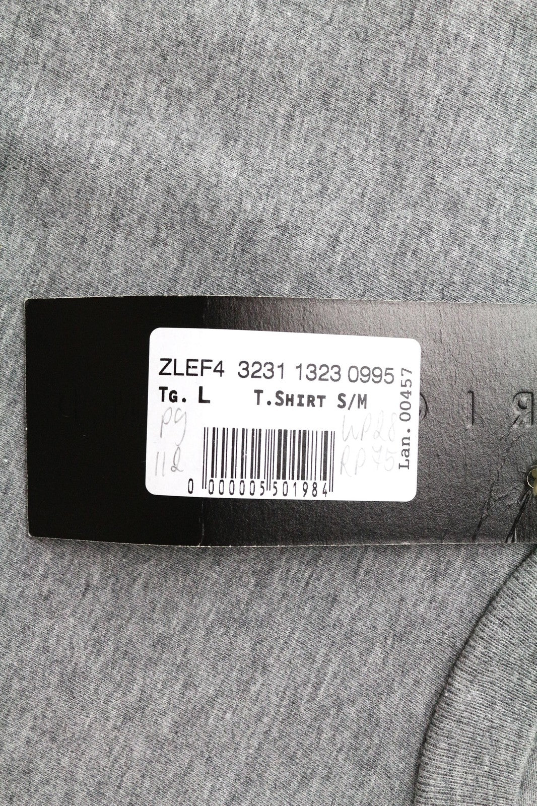 RICHMOND Men's L Grey Sleeveless Crew Neck Cotton Jersey Logo Print T-Shirt