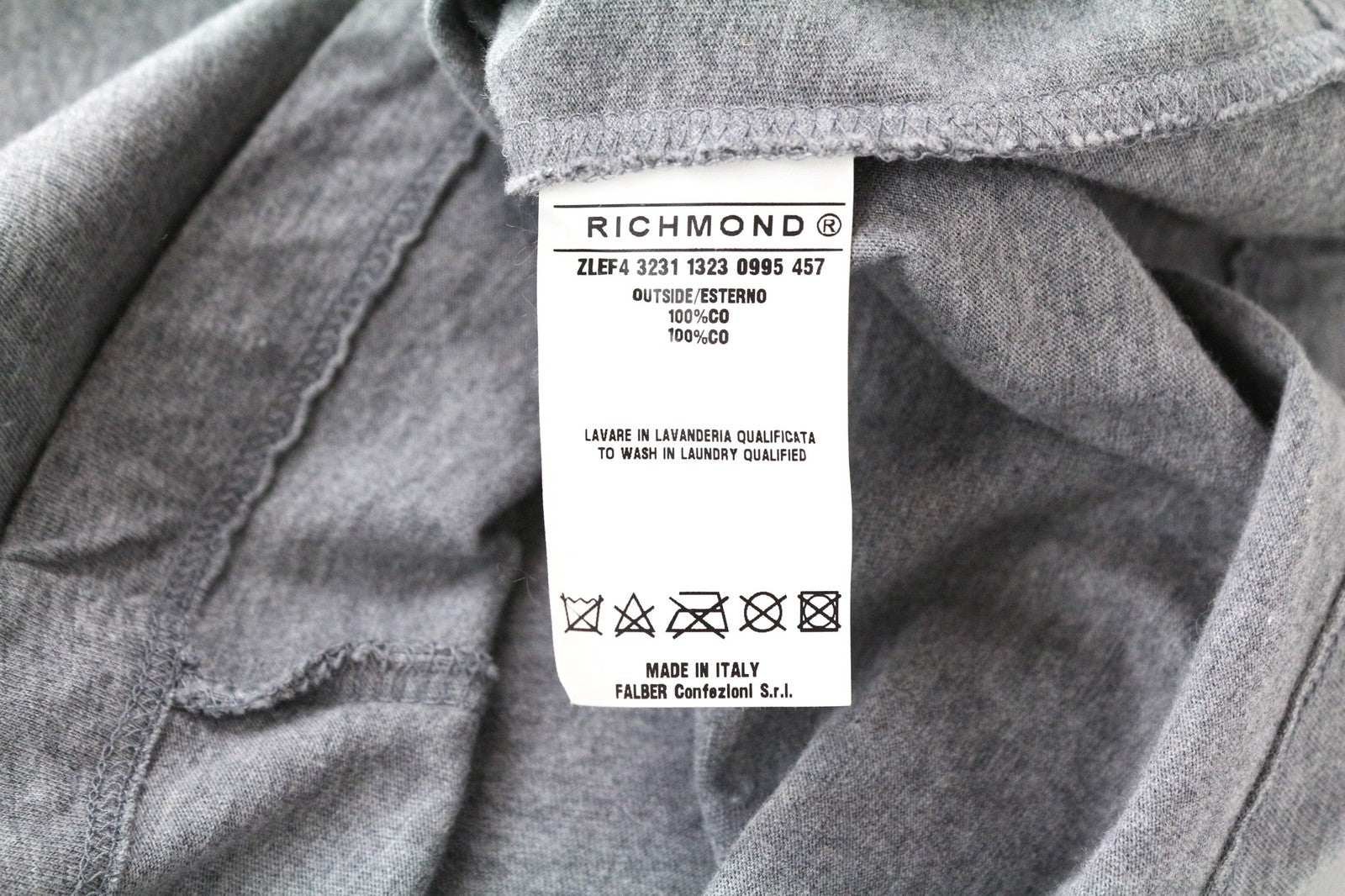 RICHMOND Men's L Grey Sleeveless Crew Neck Cotton Jersey Logo Print T-Shirt