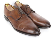 SUITSUPPLY Men's EU44.5 Brown Derby Calf Leather Slim Toe Classic Lace-Up Shoe
