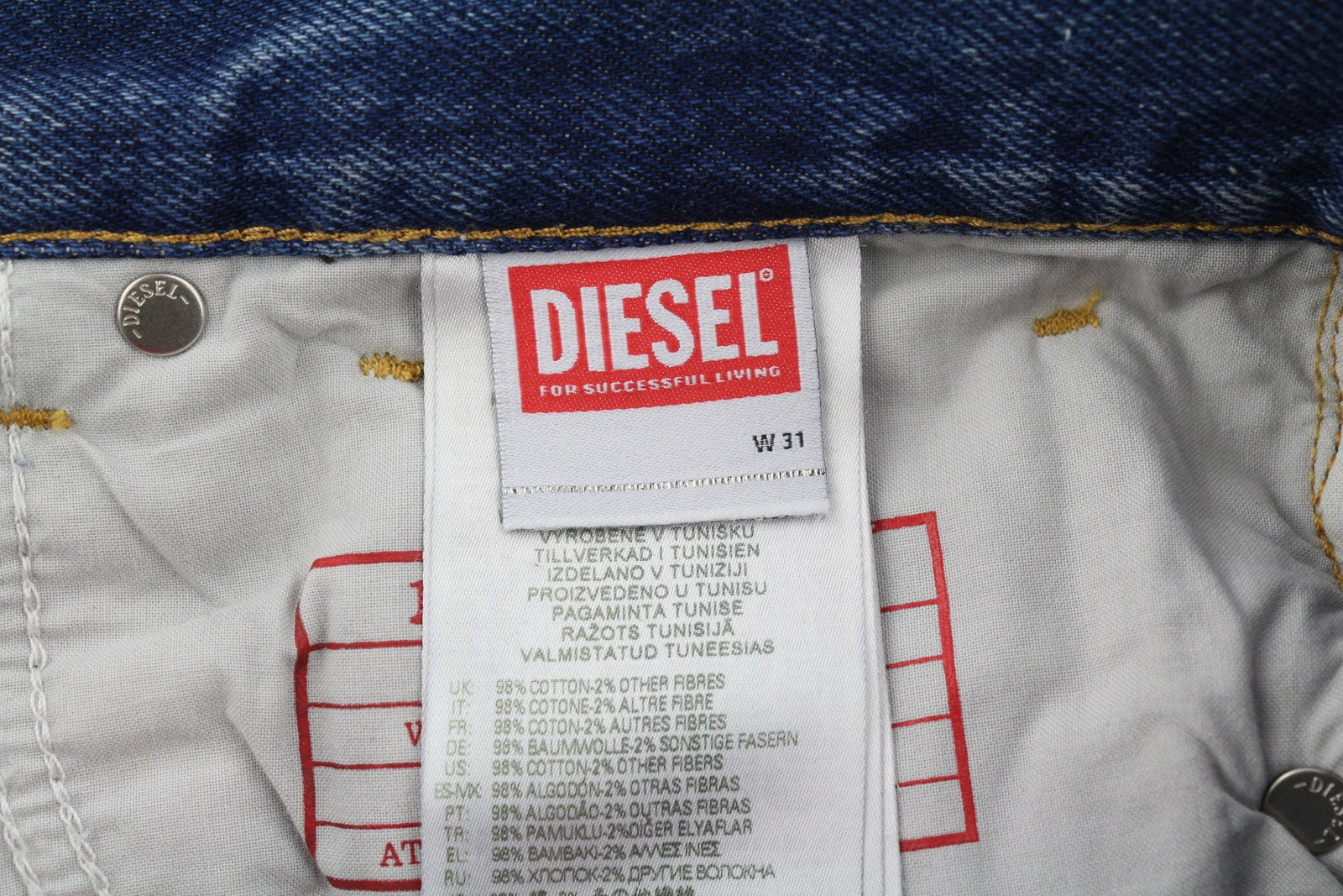 DIESEL 1995 09E02 vyriški džinsai W31/L32 mėlyni, plėšyti, ploni, tiesūs, RRP 375 USD 
