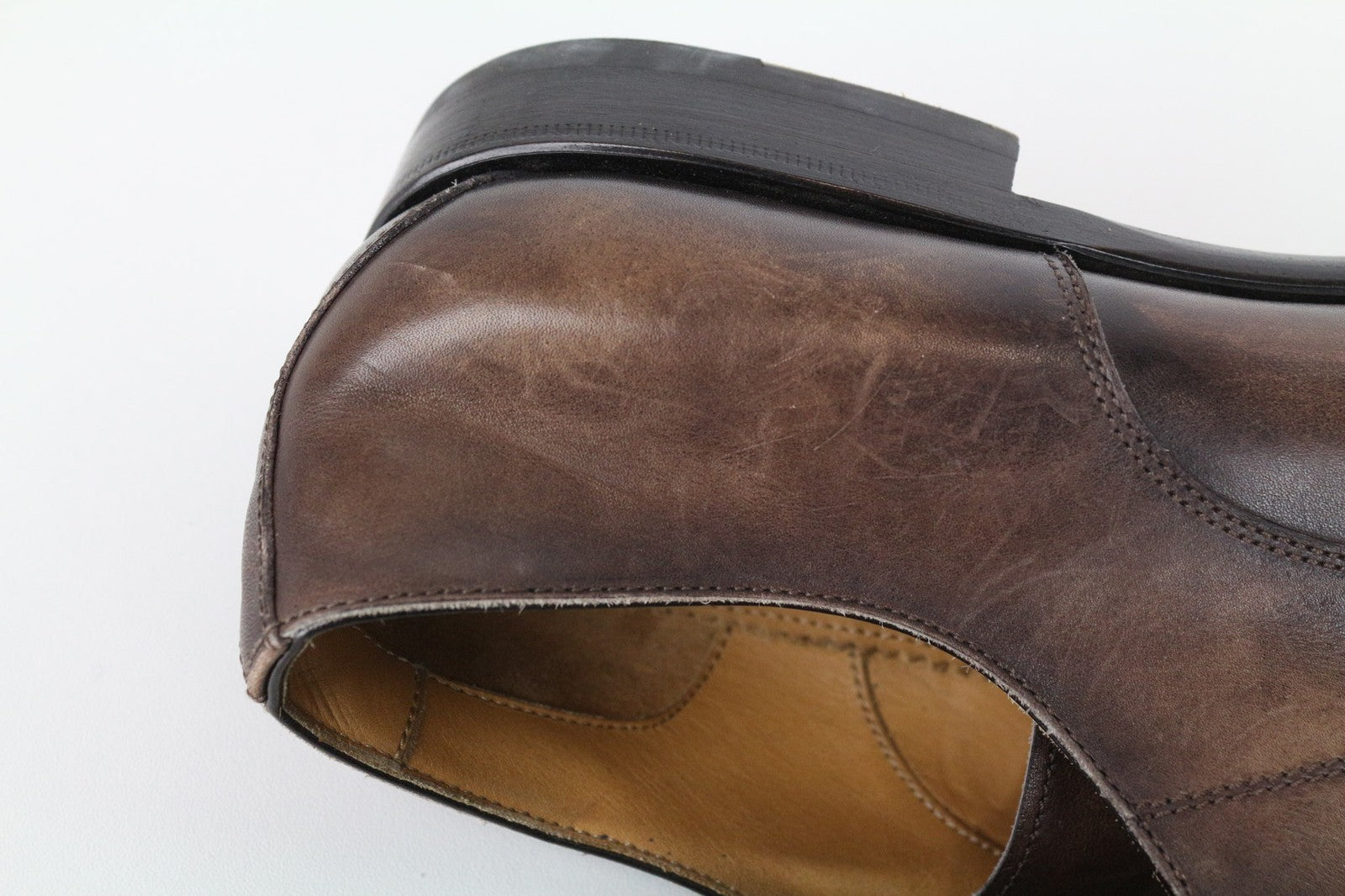 SUITSUPPLY Men's EU43.5 Mid Brown Calf Leather Derby Lace-Up Formal Shoes