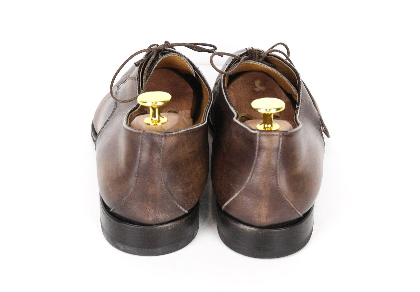 SUITSUPPLY Men's EU43.5 Mid Brown Calf Leather Derby Lace-Up Formal Shoes