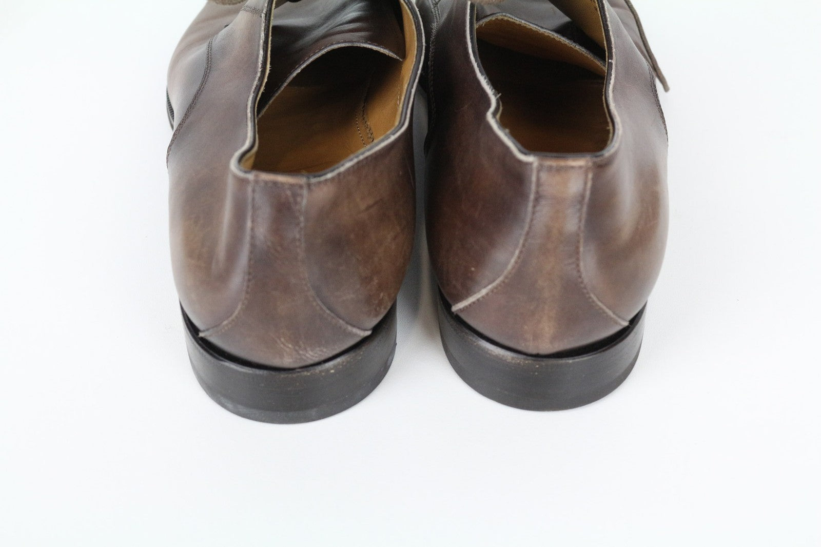 SUITSUPPLY Men's EU43.5 Mid Brown Calf Leather Derby Lace-Up Formal Shoes