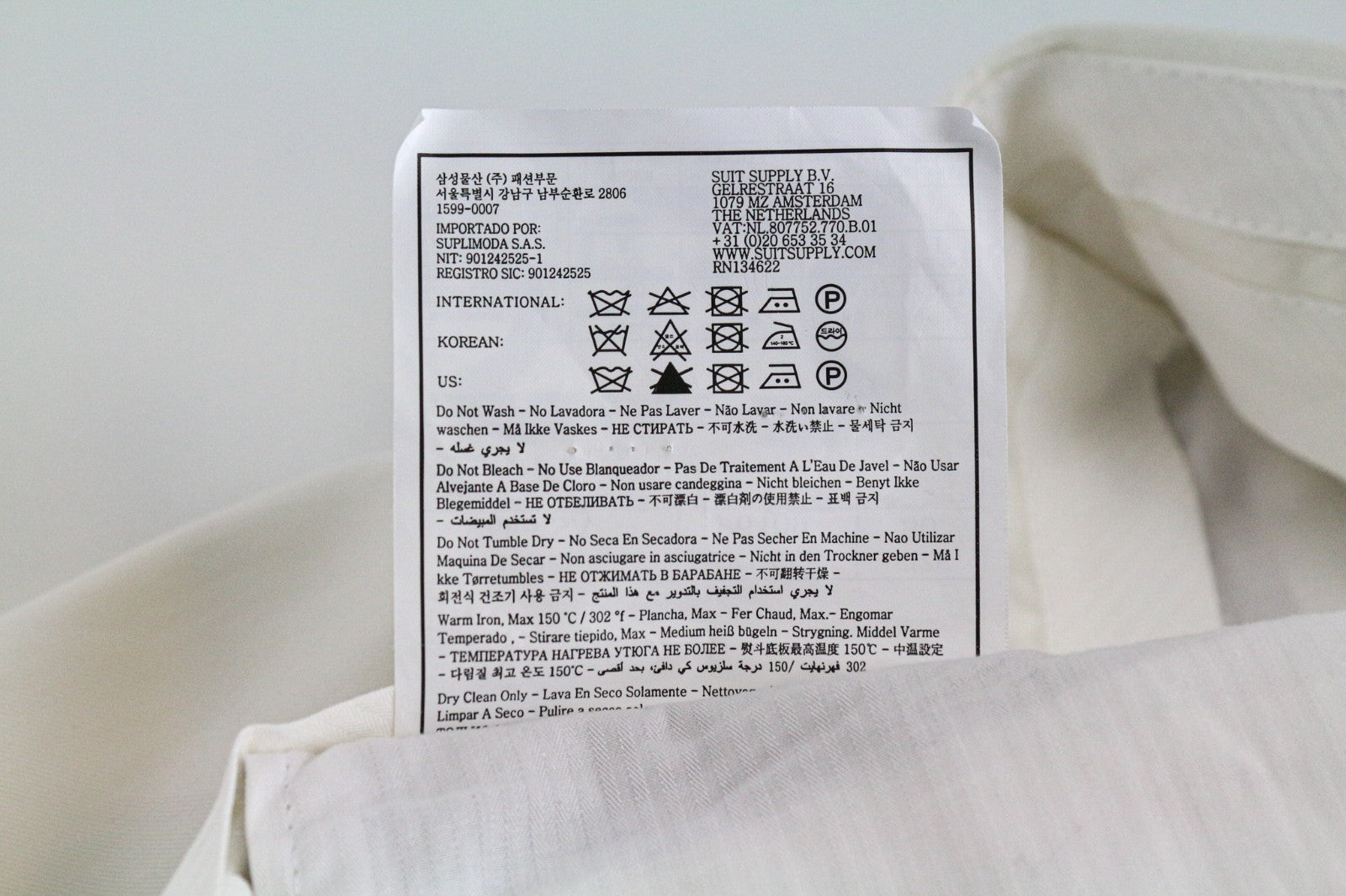 SUITSUPPLY Havana Men's UK40R Off-White Slim Fit Pure Cotton Formal 2Pc Suit