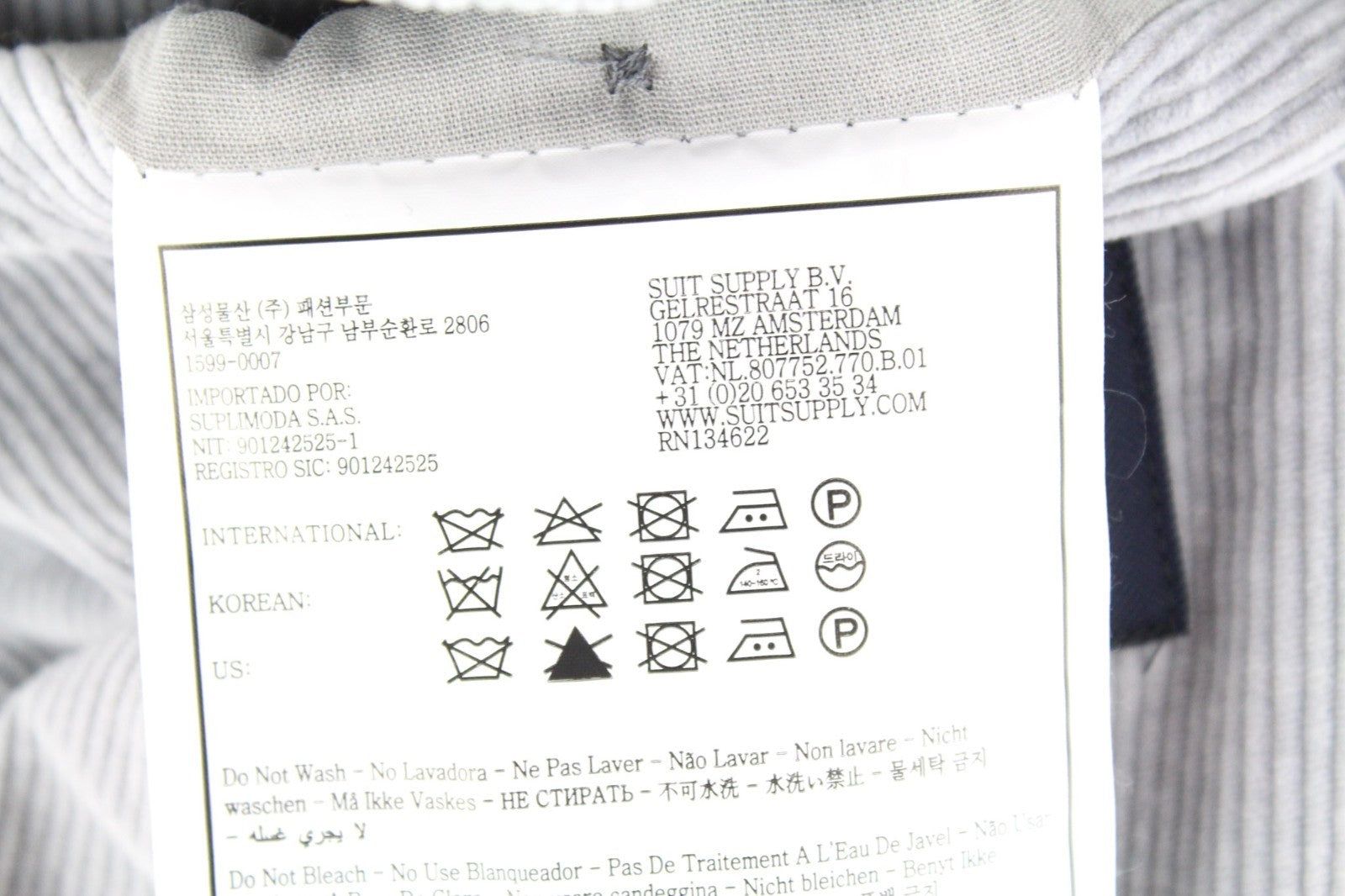 SUITSUPPLY Havana Men's UK38R Slim Grey Cotton Cashmere Zegna Corduroy 2Pc Suit