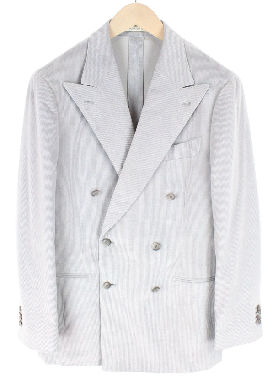 SUITSUPPLY Havana Men's UK38R Slim Grey Cotton Cashmere Zegna Corduroy 2Pc Suit